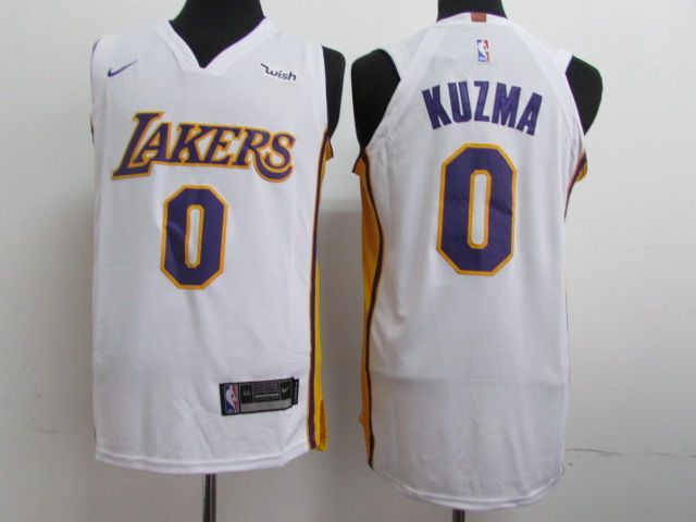Men Los Angeles Lakers #0 Kuzma White Game Nike NBA Jerseys->los angeles lakers->NBA Jersey